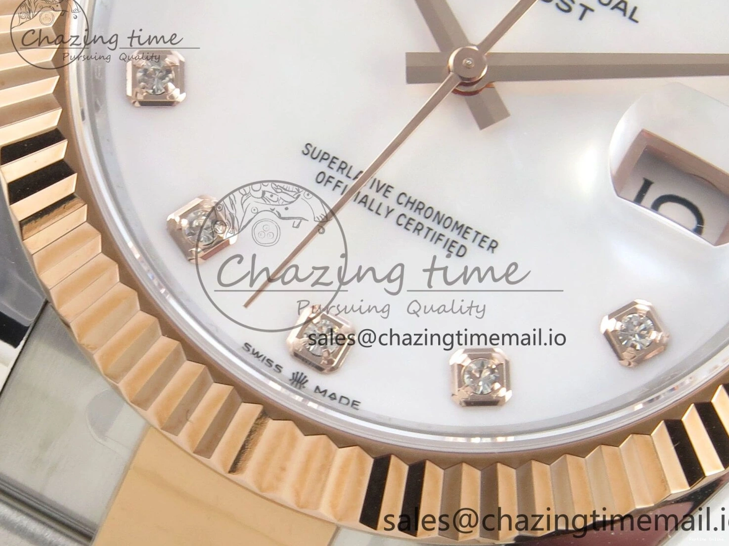 0208 DateJust 41 126331 SS RG ARF 1:1 Best Edition White MOP Diamonds Dial on Oyster Bracelet SH3235 (Weighted) UrbanChic 186